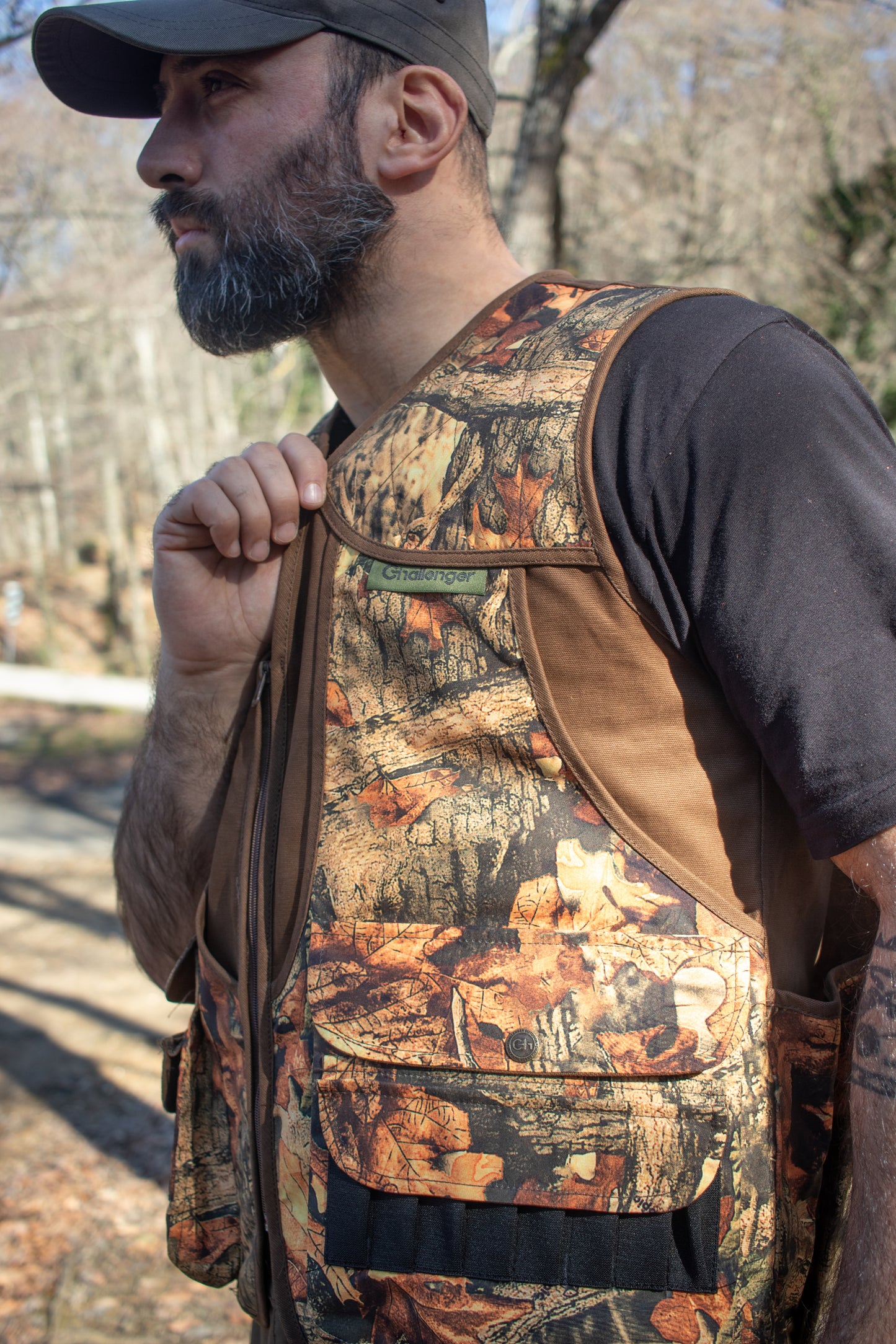 Challenger – Tegi Men's Rip-Resistant Multi-Pocket Hunting Vest with Game Pouch, Cartridge Holder (705)