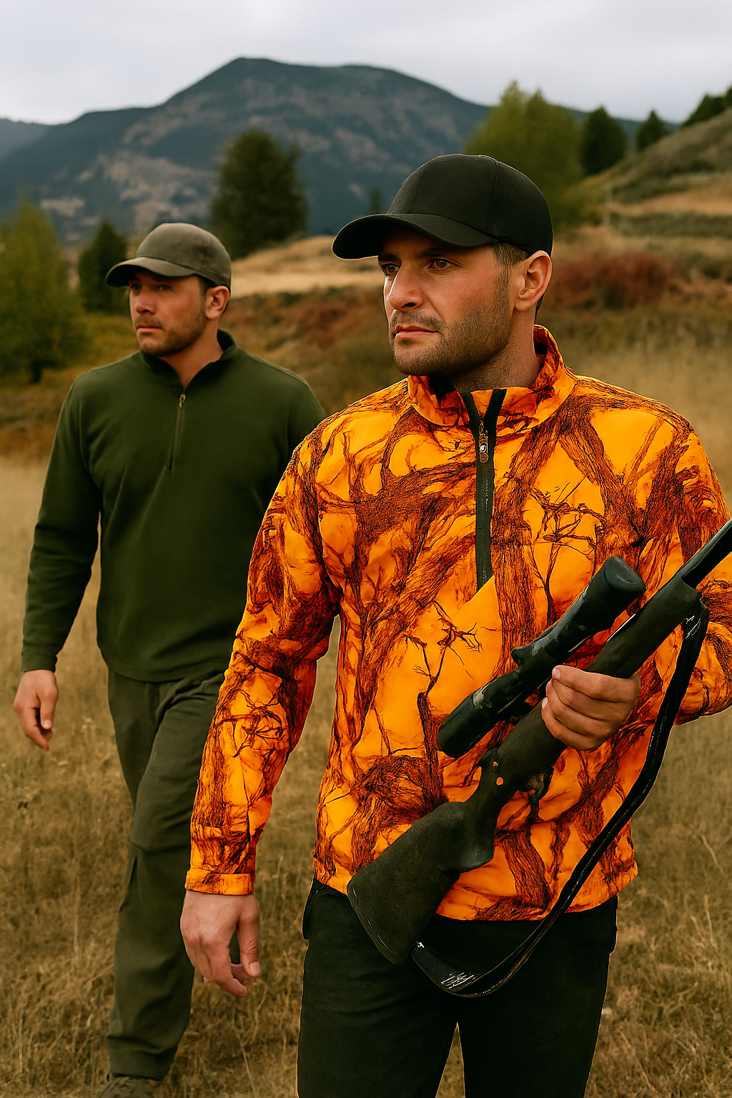 Challenger – Challenger Polar Fleece Hunting Jacket – Half-Zip, Lint-Free, Orange - SA 11