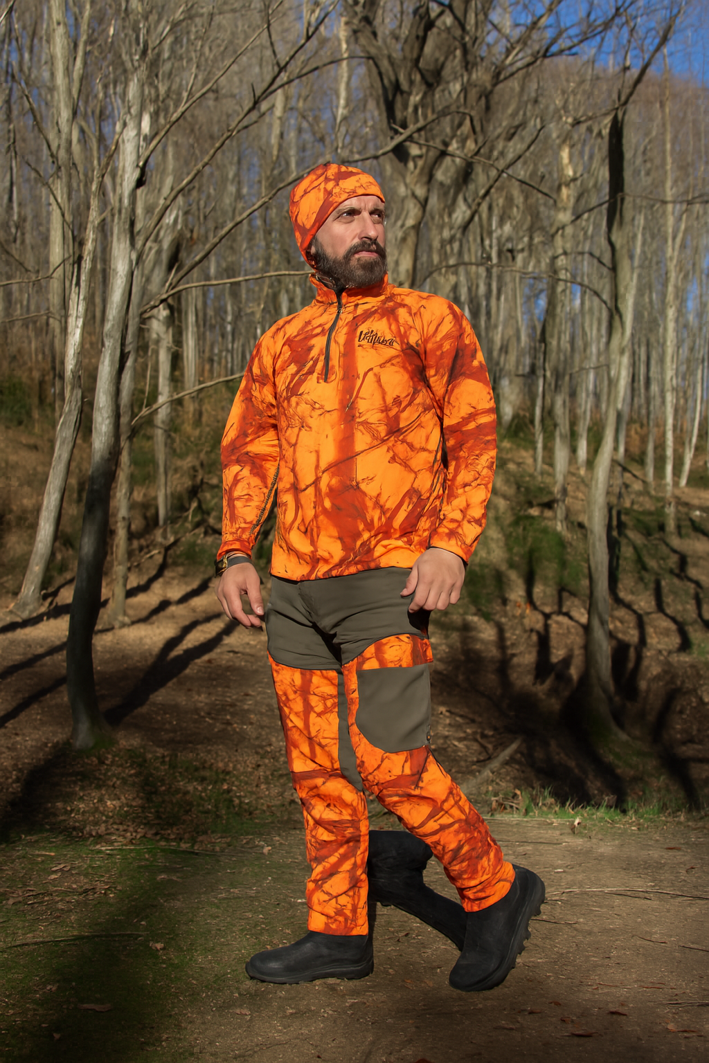 Challenger – Challenger Polar Fleece Hunting Jacket – Half-Zip, Lint-Free, Orange - SA 11